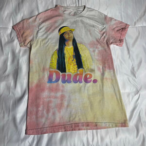 Women’s Netflix Stranger Things Tie-Dye Dude Short Sleeve Tee S White Pink